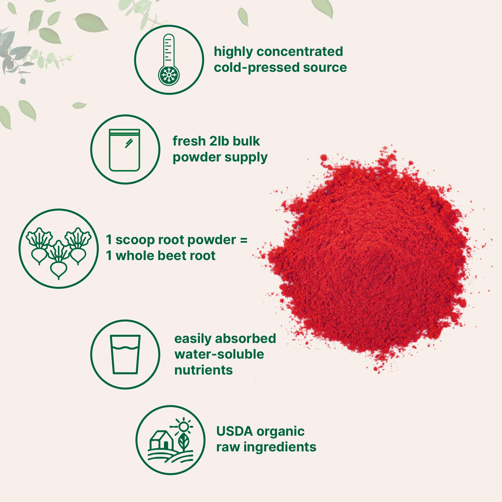 Micro Ingredients beet root powder pouring into a glass ready to mix into a drink.