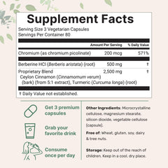 Micro Ingredients Berberine chromium capsules for metabolic support