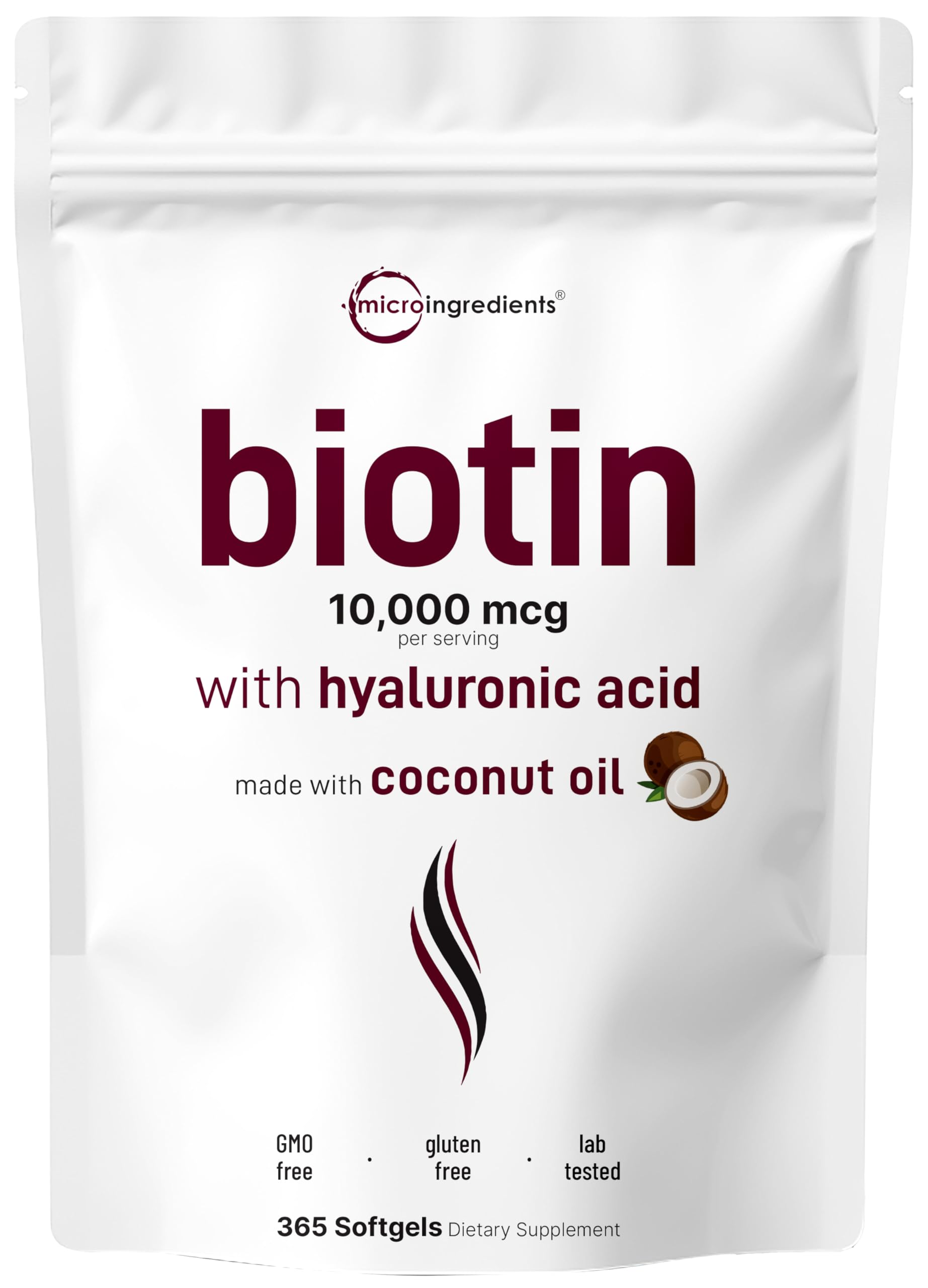 Micro Ingredients Biotin 10000mcg softgels for hair and nails