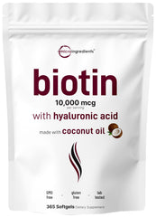 Micro Ingredients Biotin 10000mcg softgels for hair and nails