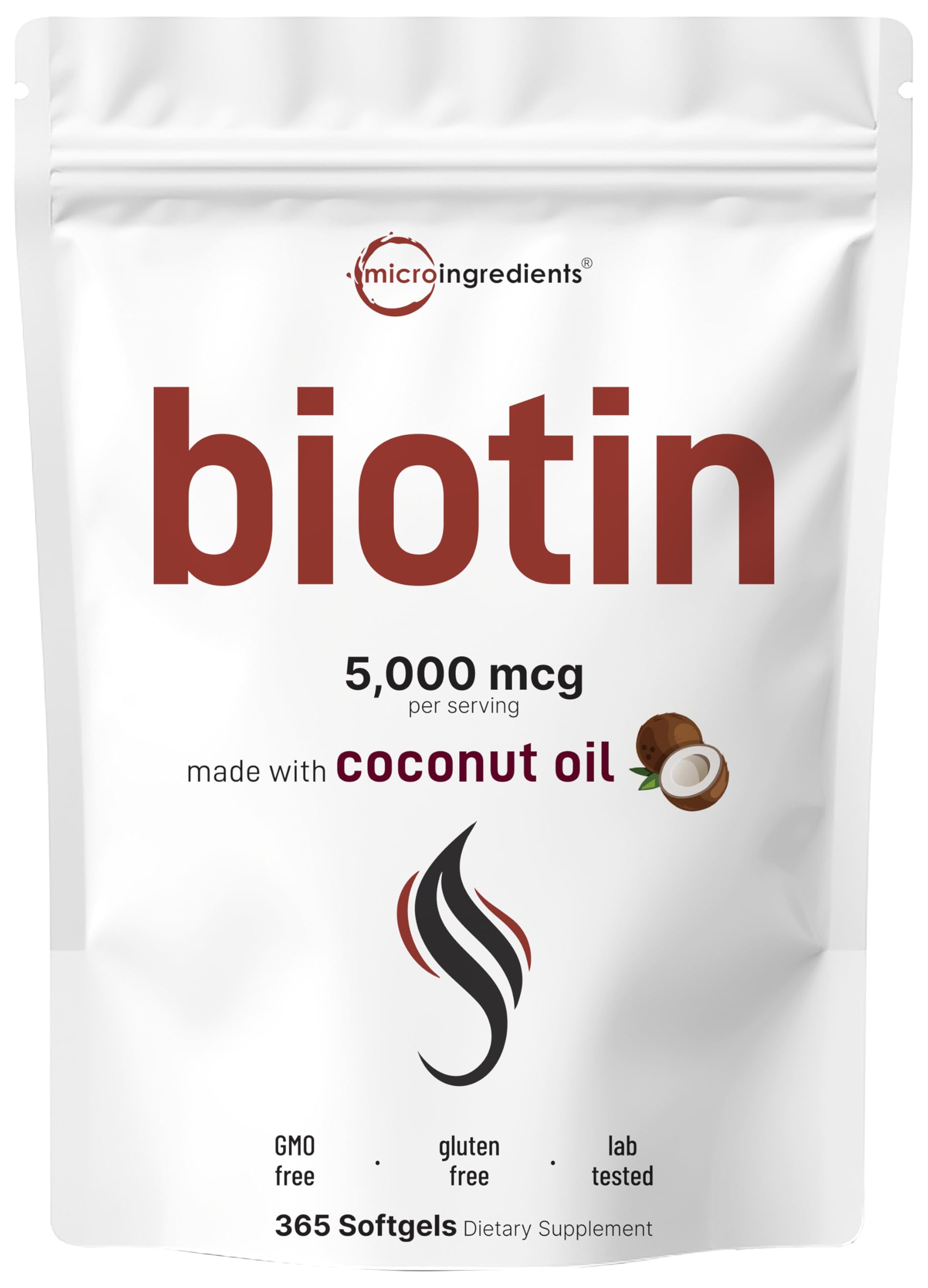Biotina Micro Ingredients 5000mcg en cápsulas blandas para cabello y uñas