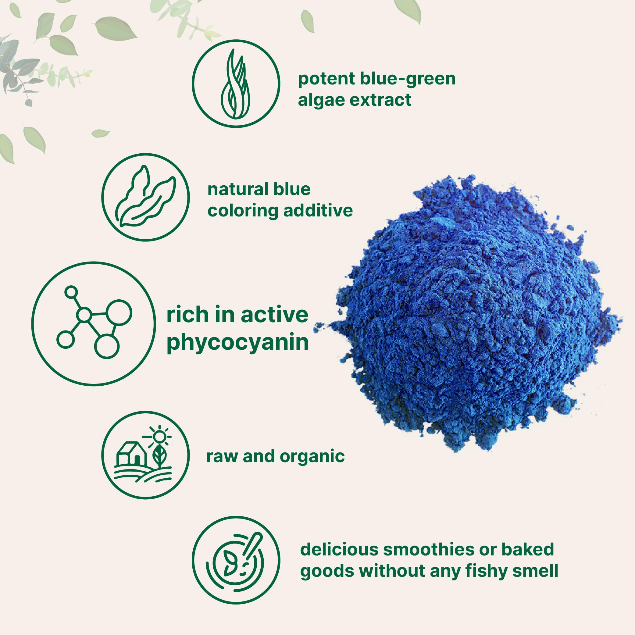Blue spirulina powder from Micro Ingredients used in baking for vivid hues