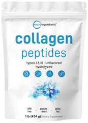 Micro Ingredients bovine collagen powder in 1lb package for easy daily mix.
