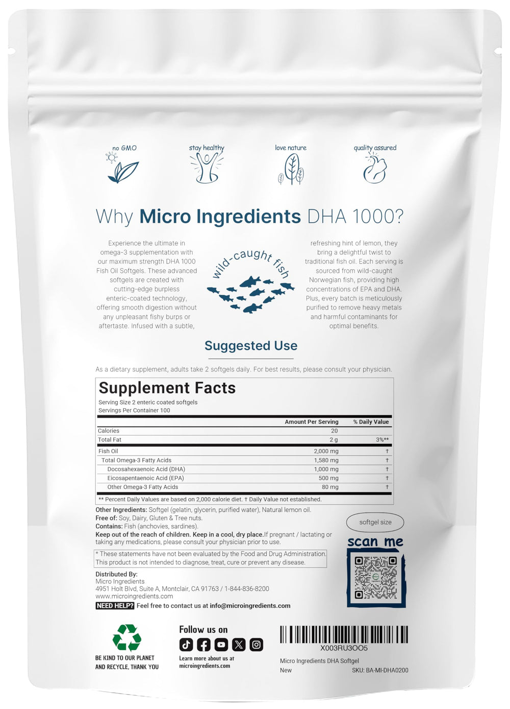 Micro Ingredients burpless enteric-coated omega-3 reducing fishy aftertaste