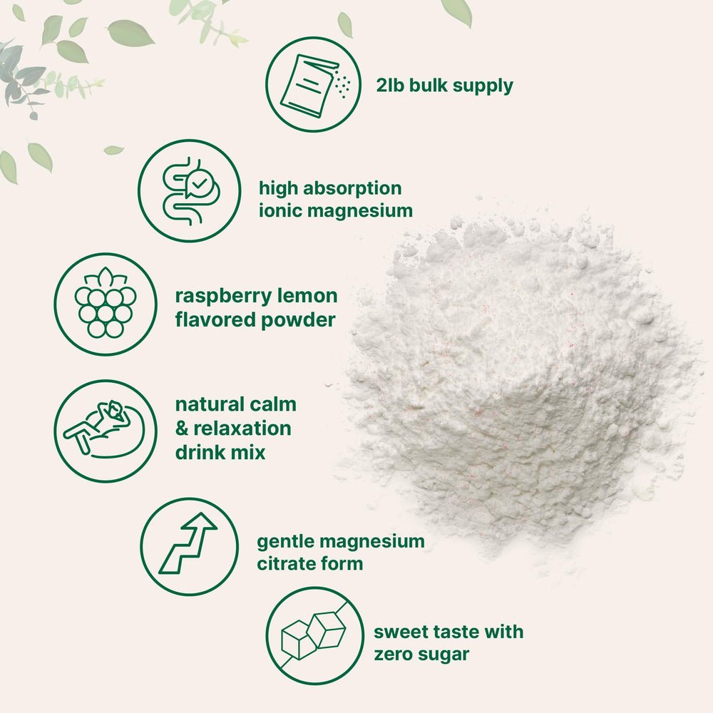 Micro Ingredients Calm Magnesium Powder raspberry lemon flavor dissolves pleasantly in water.