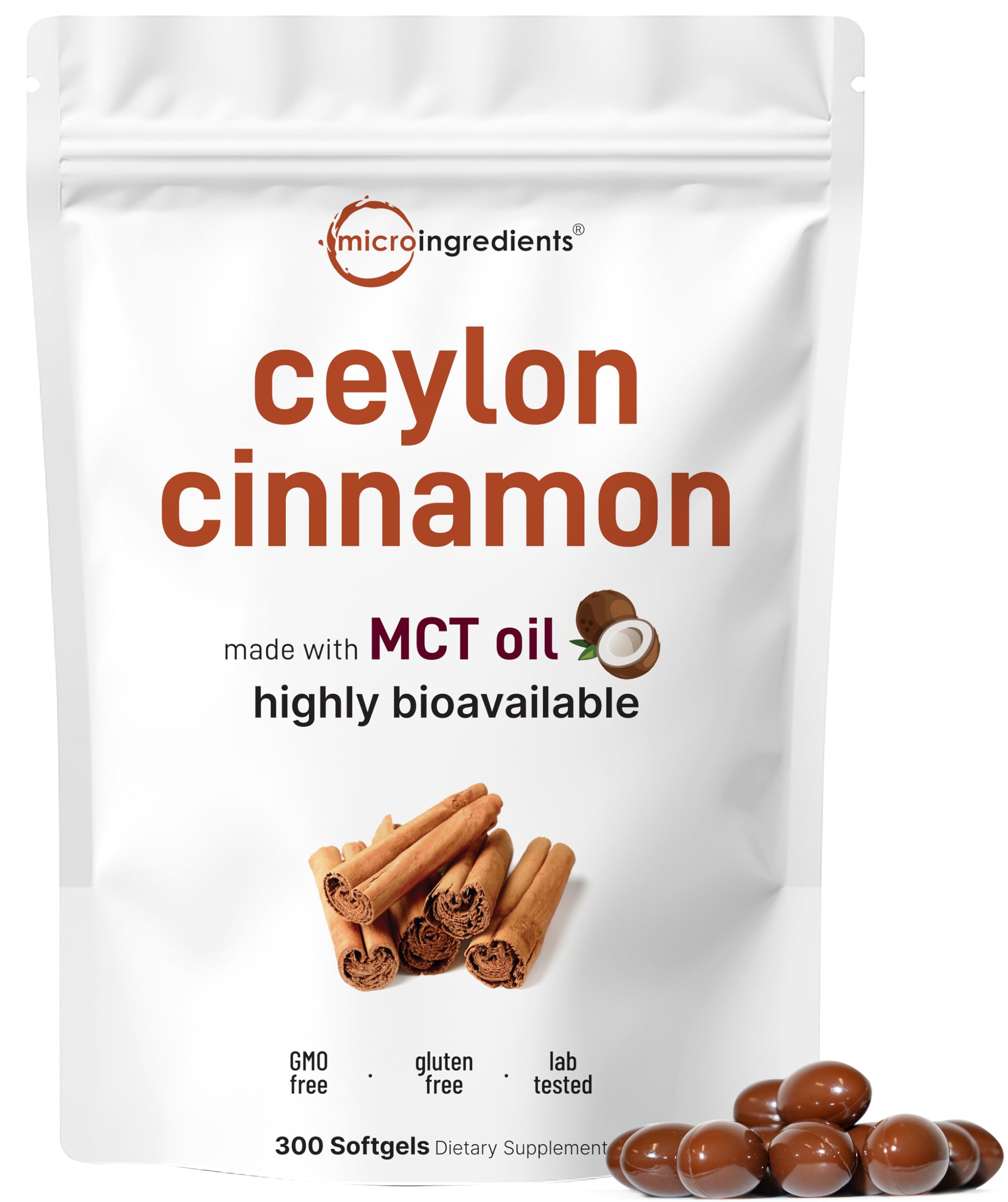 Micro Ingredients Ceylon Cinnamon softgels with MCT oil for enhanced absorption