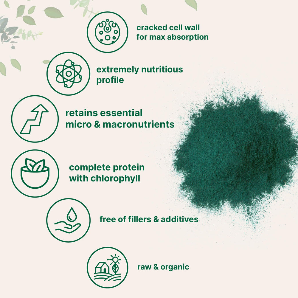 Micro Ingredients chlorella powder blended into a vibrant smoothie bowl