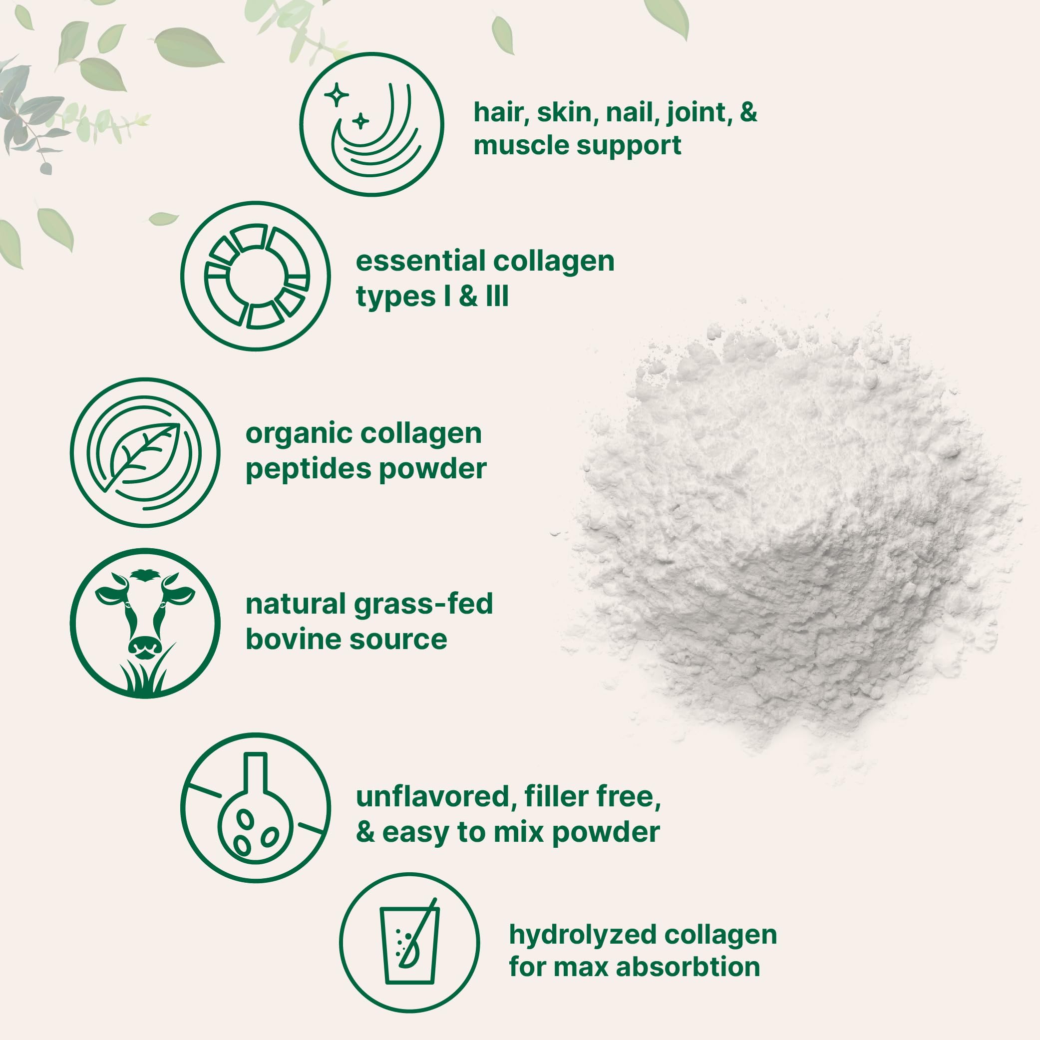 Micro Ingredients Collagen Peptides powder stirred into tea for subtle lift.