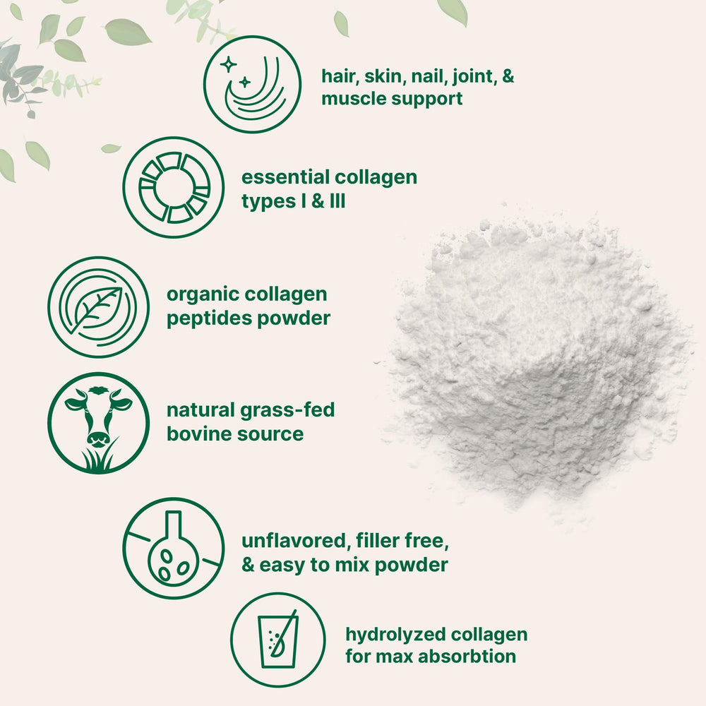 Micro Ingredients Collagen Peptides powder stirred into tea for subtle lift.