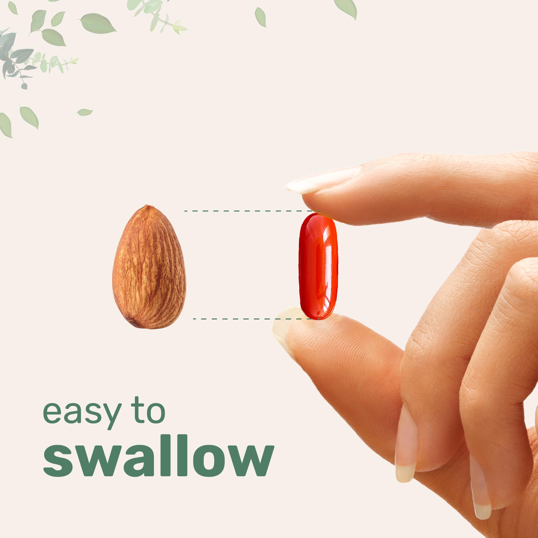 Micro Ingredients CoQ10 softgels in hand showing easy-to-swallow size