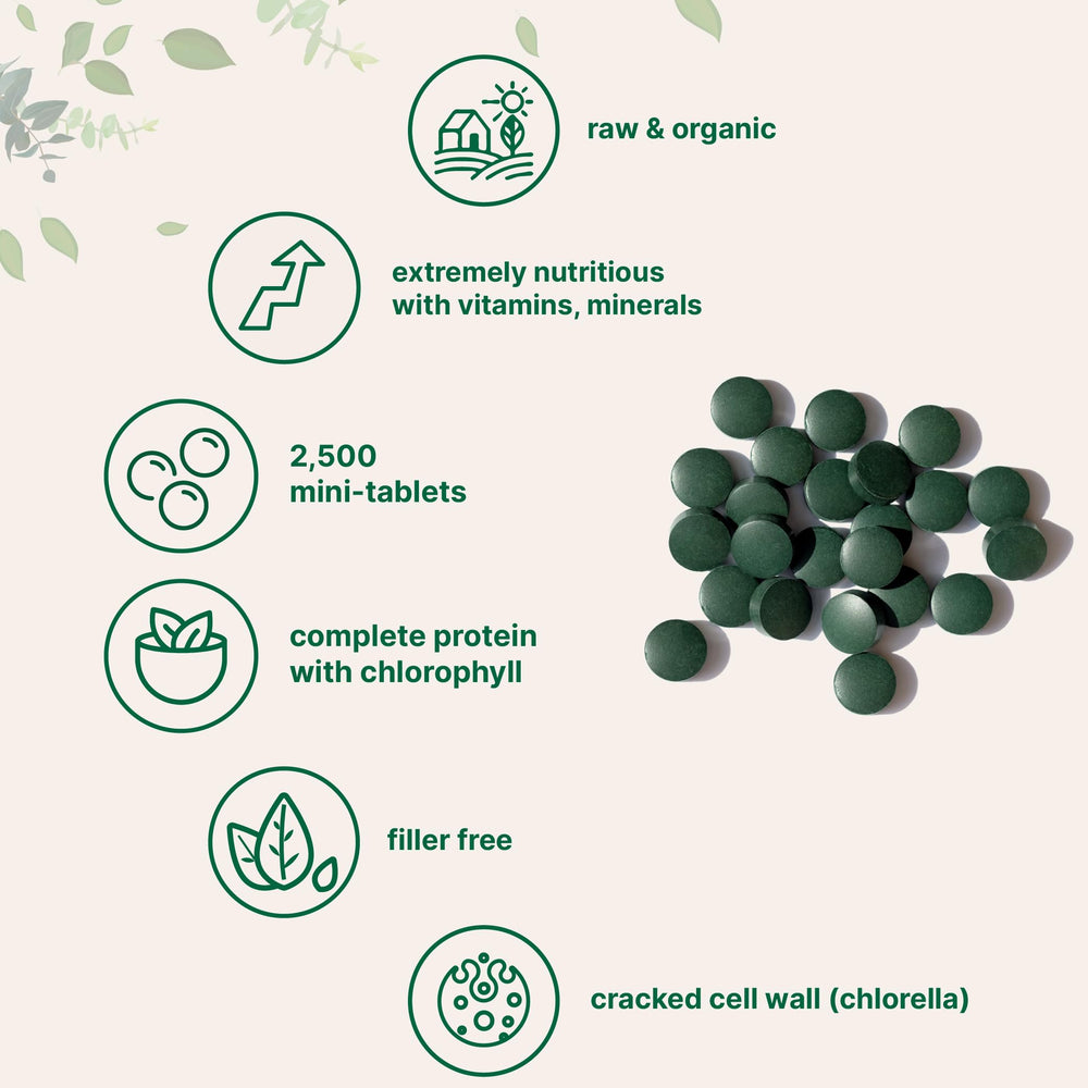 Micro Ingredients cracked cell wall tablets closeup for better absorption potential.