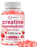 Micro Ingredients Creatine Monohydrate Gummies 5,000mg Per Serving | Sugar Free Strawberry Raspberry | Non-GMO | 120 Gummies