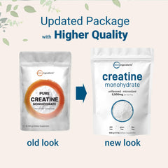 Micro Ingredients Creatine Monohydrate label close-up highlighting unflavored formula.