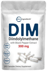 Micro Ingredients DIM Active supplement bottle with 240 veggie capsules for daily support