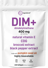 Micro Ingredients DIM+ bottle with capsules, convenient daily supplement for wellness