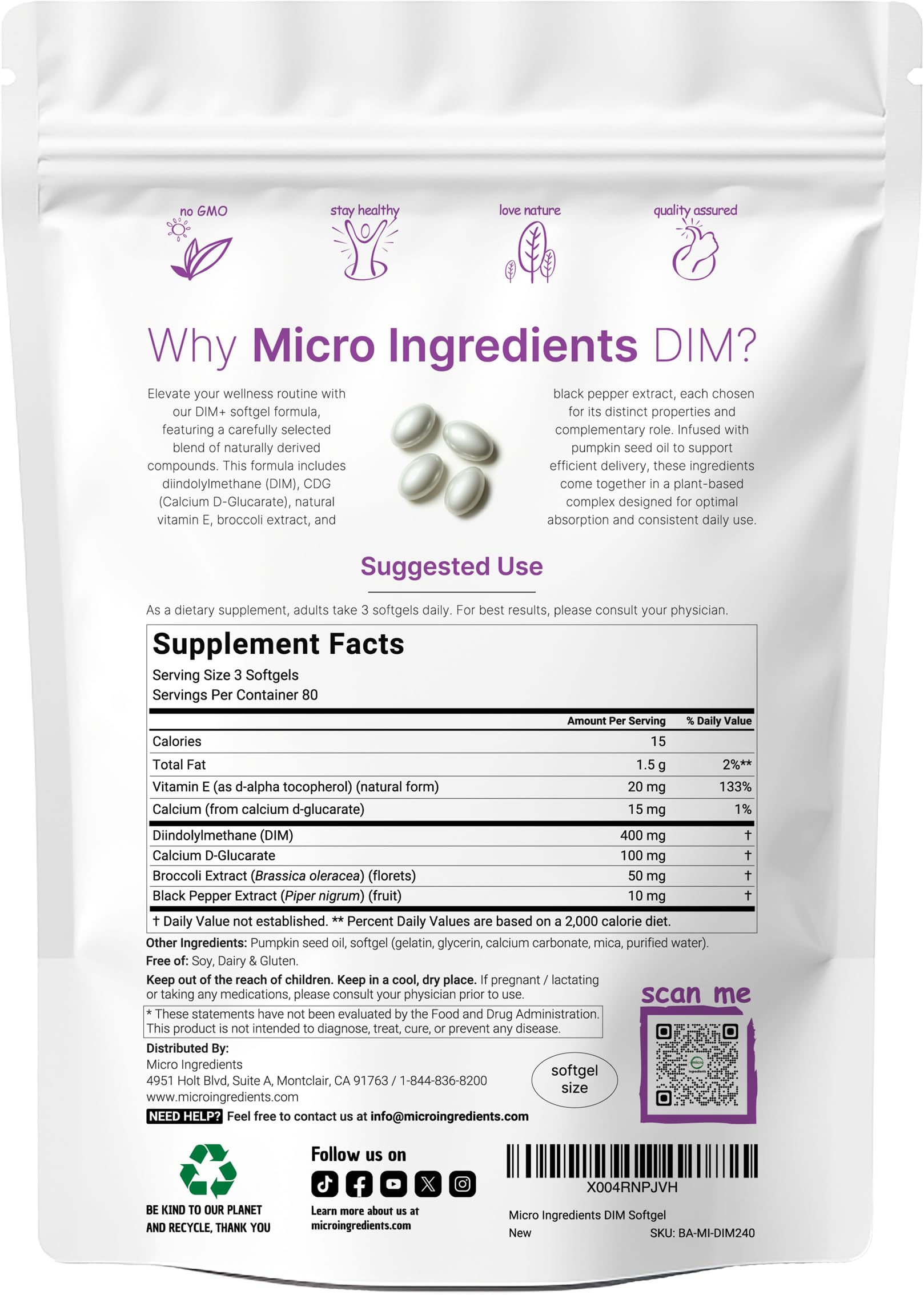 DIM+ capsules beside pumpkin seed oil bottle, optimized absorption potential