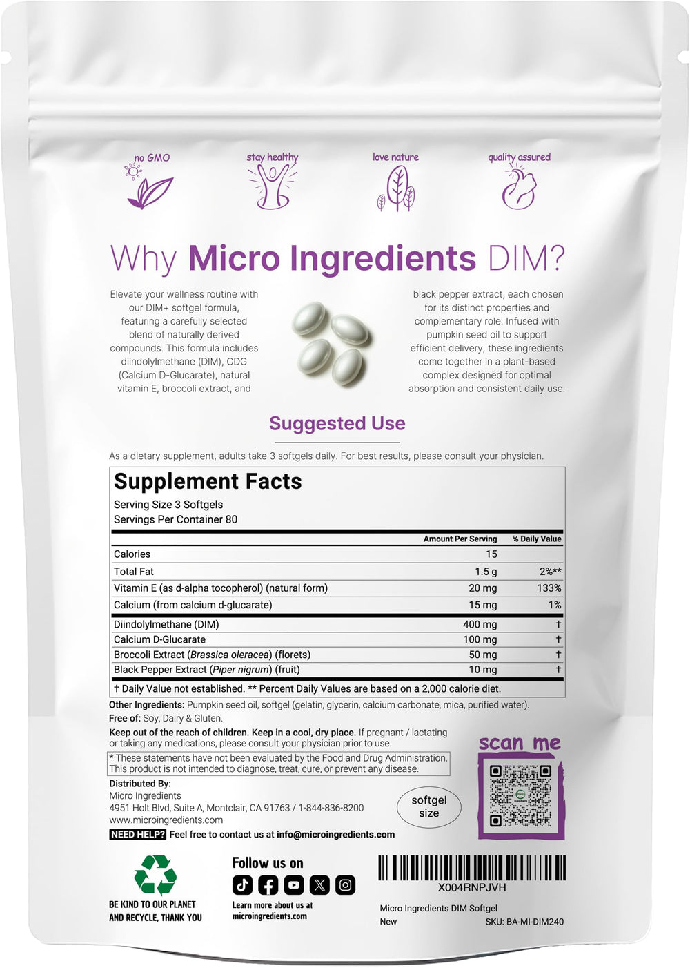 DIM+ capsules beside pumpkin seed oil bottle, optimized absorption potential