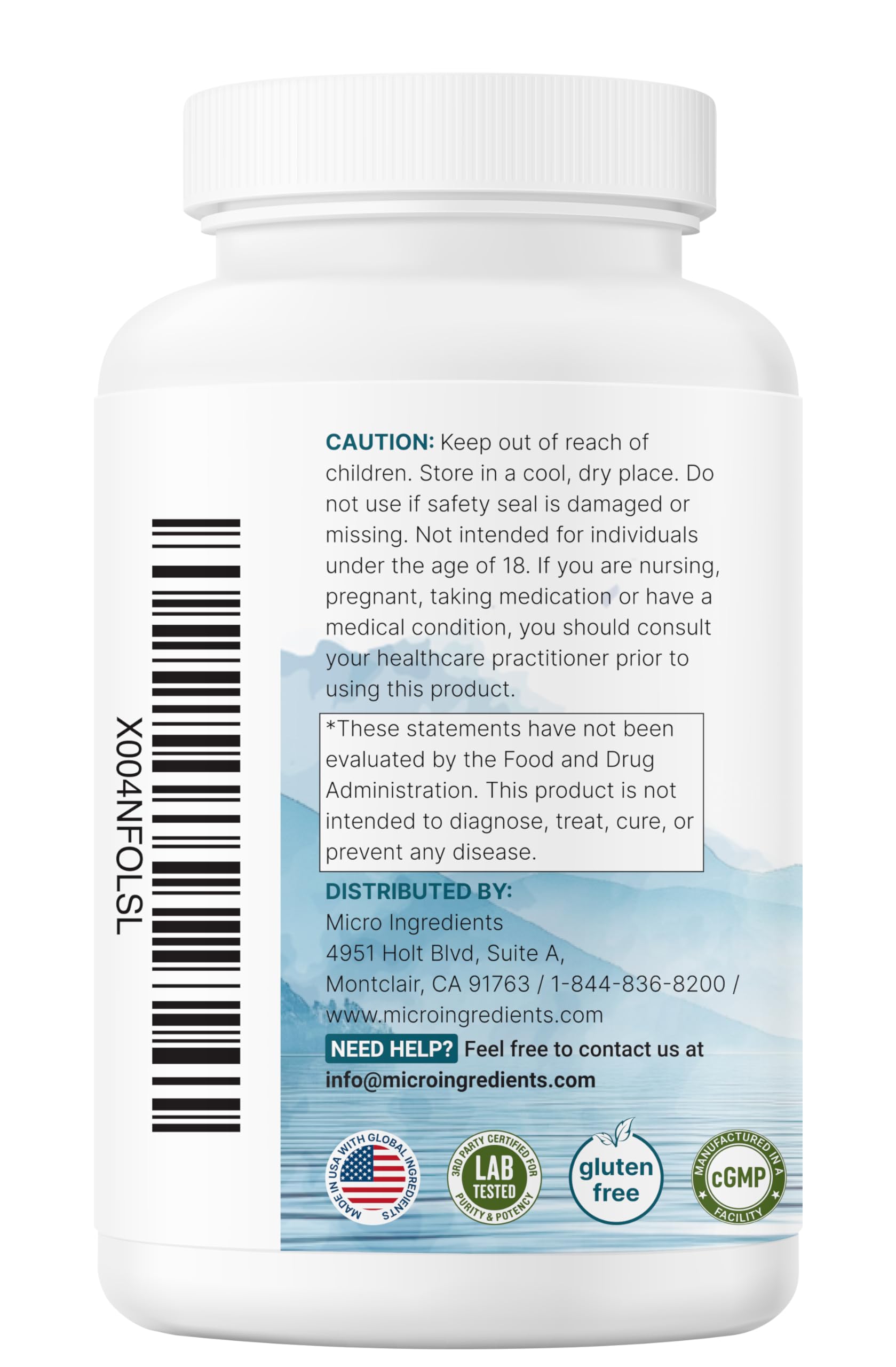 Micro Ingredients easy-to-swallow capsules shown for daily use.