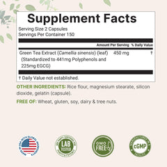 Micro Ingredients EGCG 50 percent polyphenols capsules close-up label communicates potency and quality.