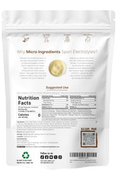 Micro Ingredients Electrolytes label close-up showing natural coconut water electrolytes and ingredients