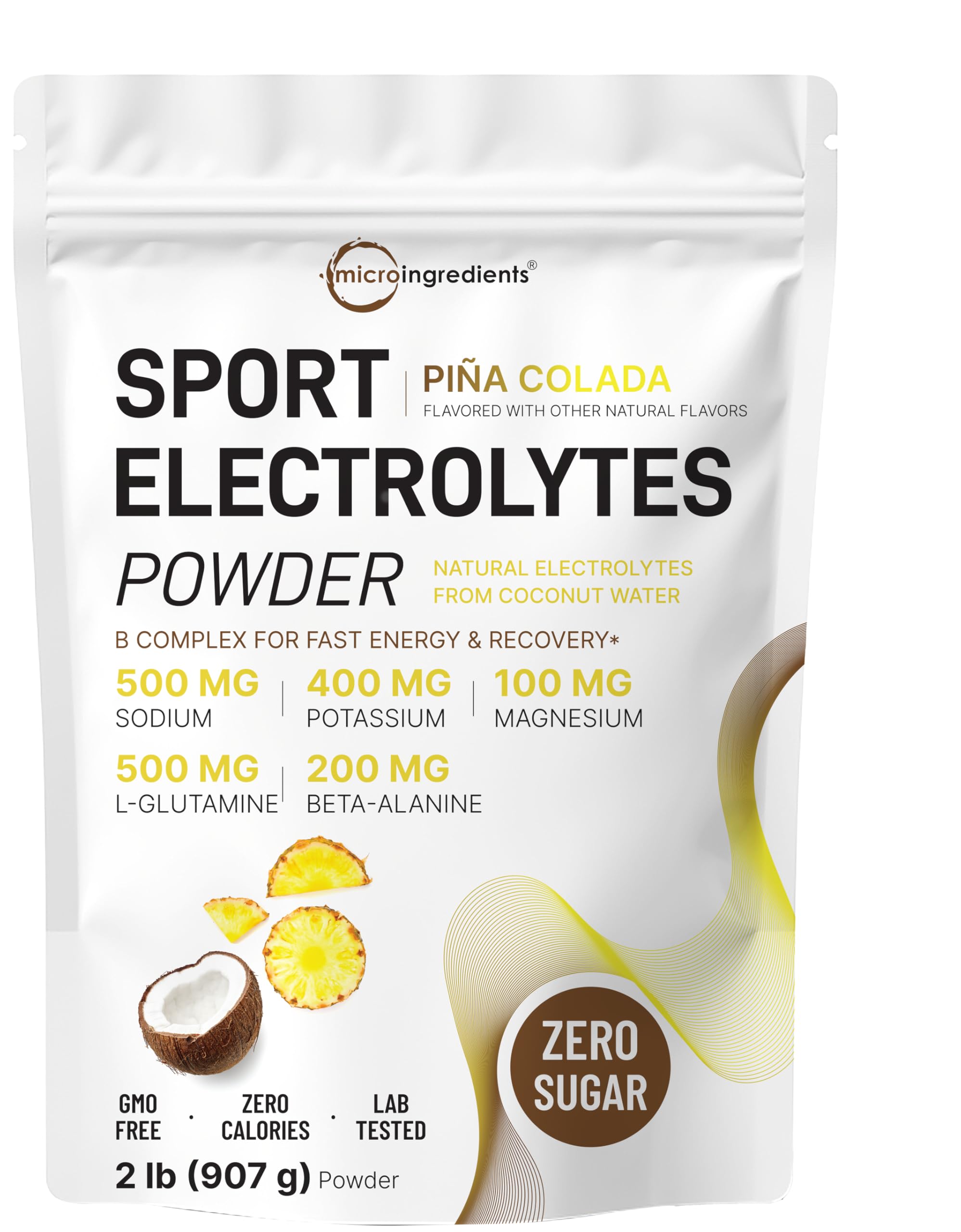 Micro Ingredients Electrolytes powder tub front view for sugar-free hydration during workouts