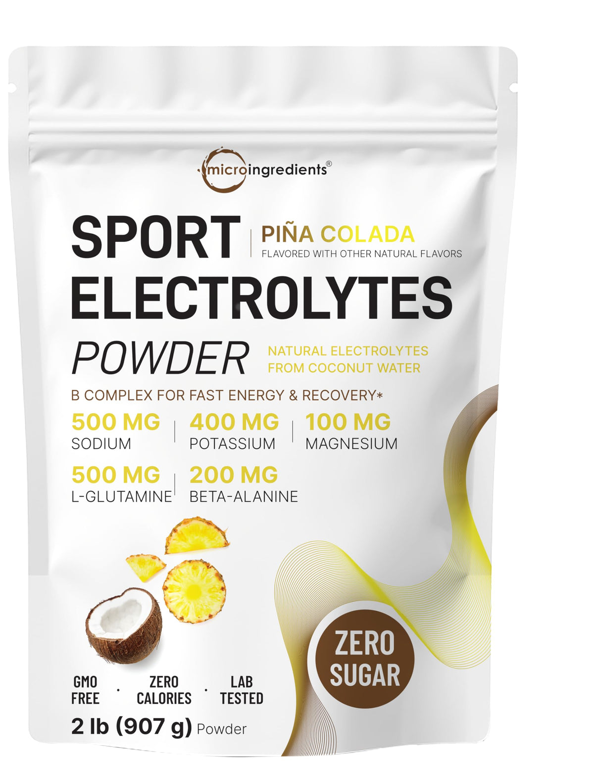 Micro Ingredients Electrolytes powder tub front view for sugar-free hydration during workouts