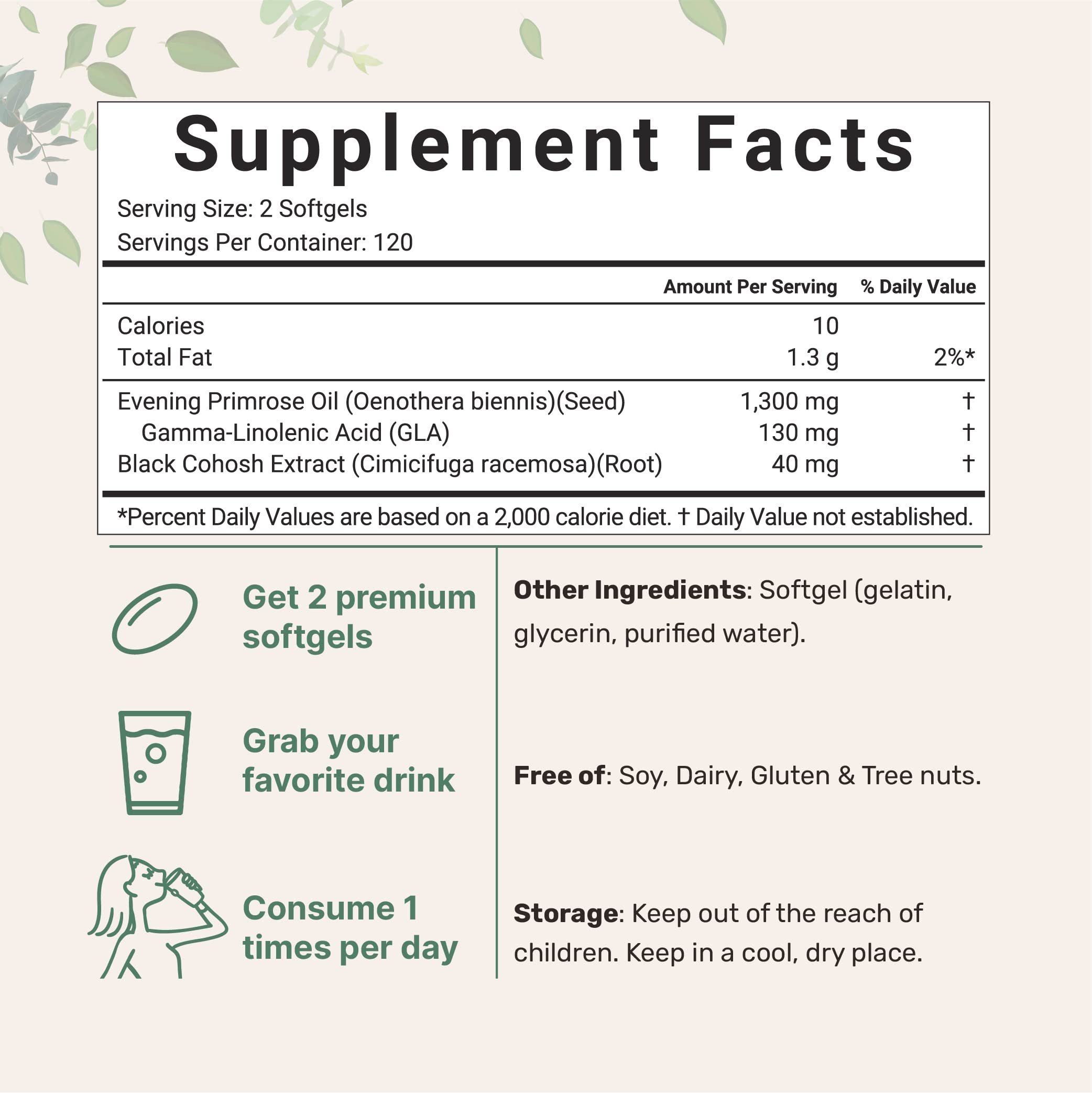 Micro Ingredients Evening Primrose Oil softgels closeup for daily essential fatty acids