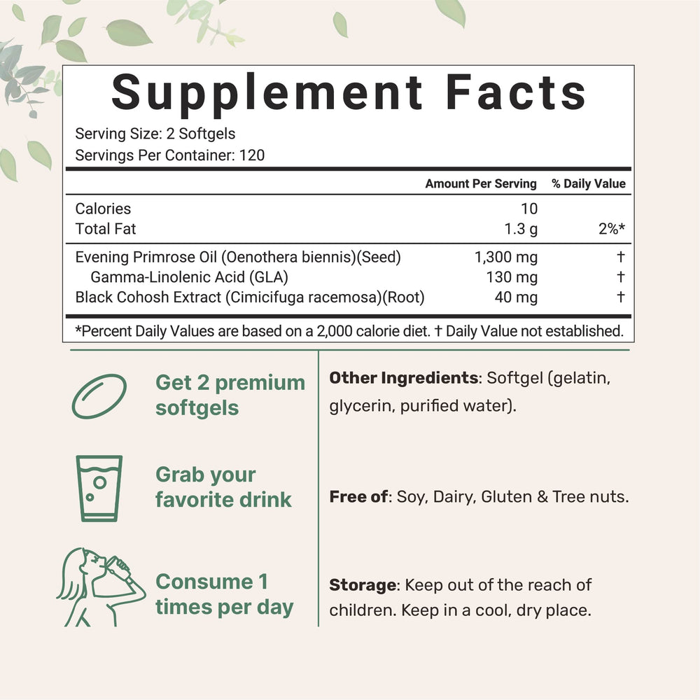 Micro Ingredients Evening Primrose Oil softgels closeup for daily essential fatty acids