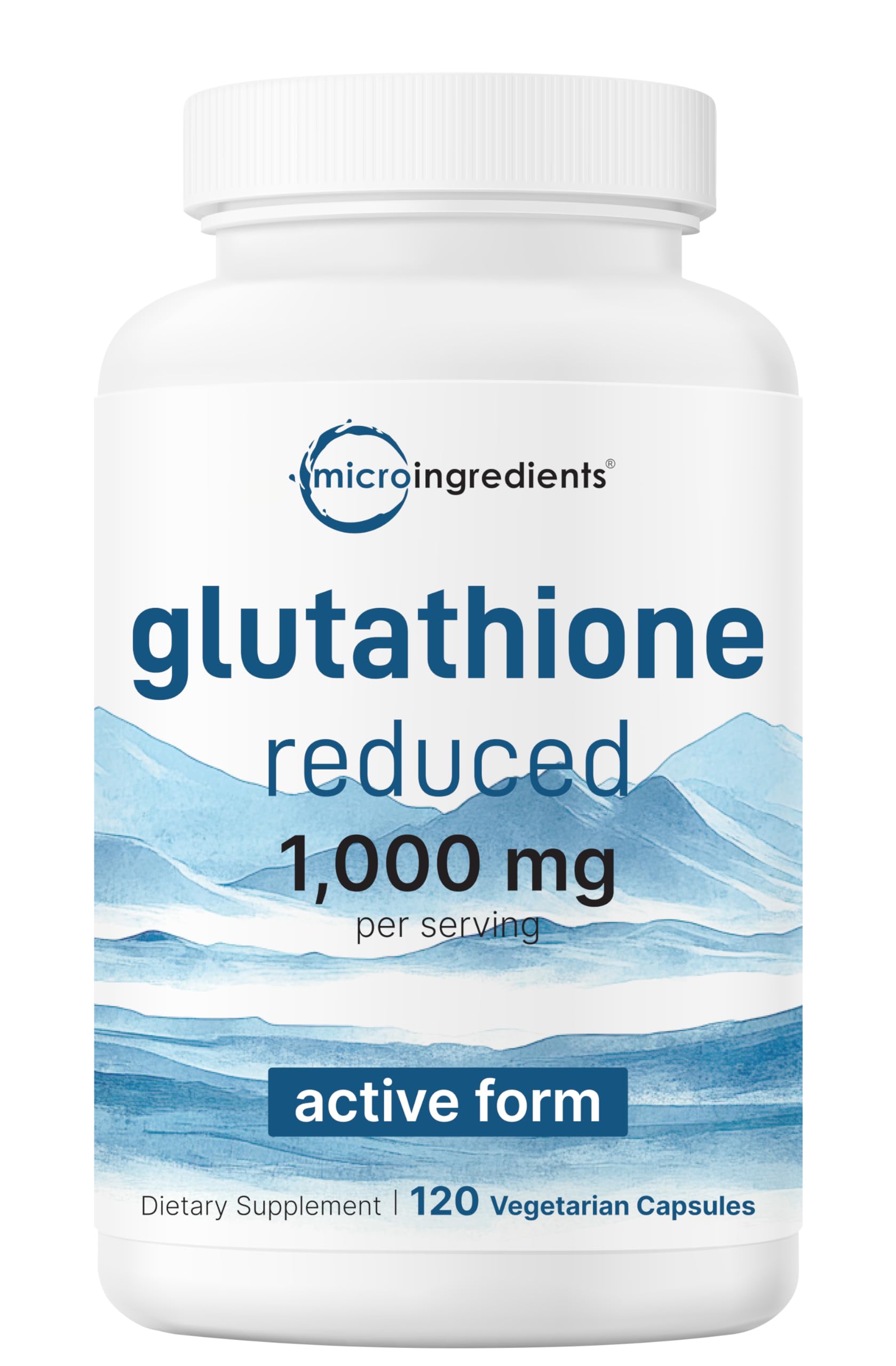 Micro Ingredients Glutathione bottle front – premium antioxidant support for daily wellness.