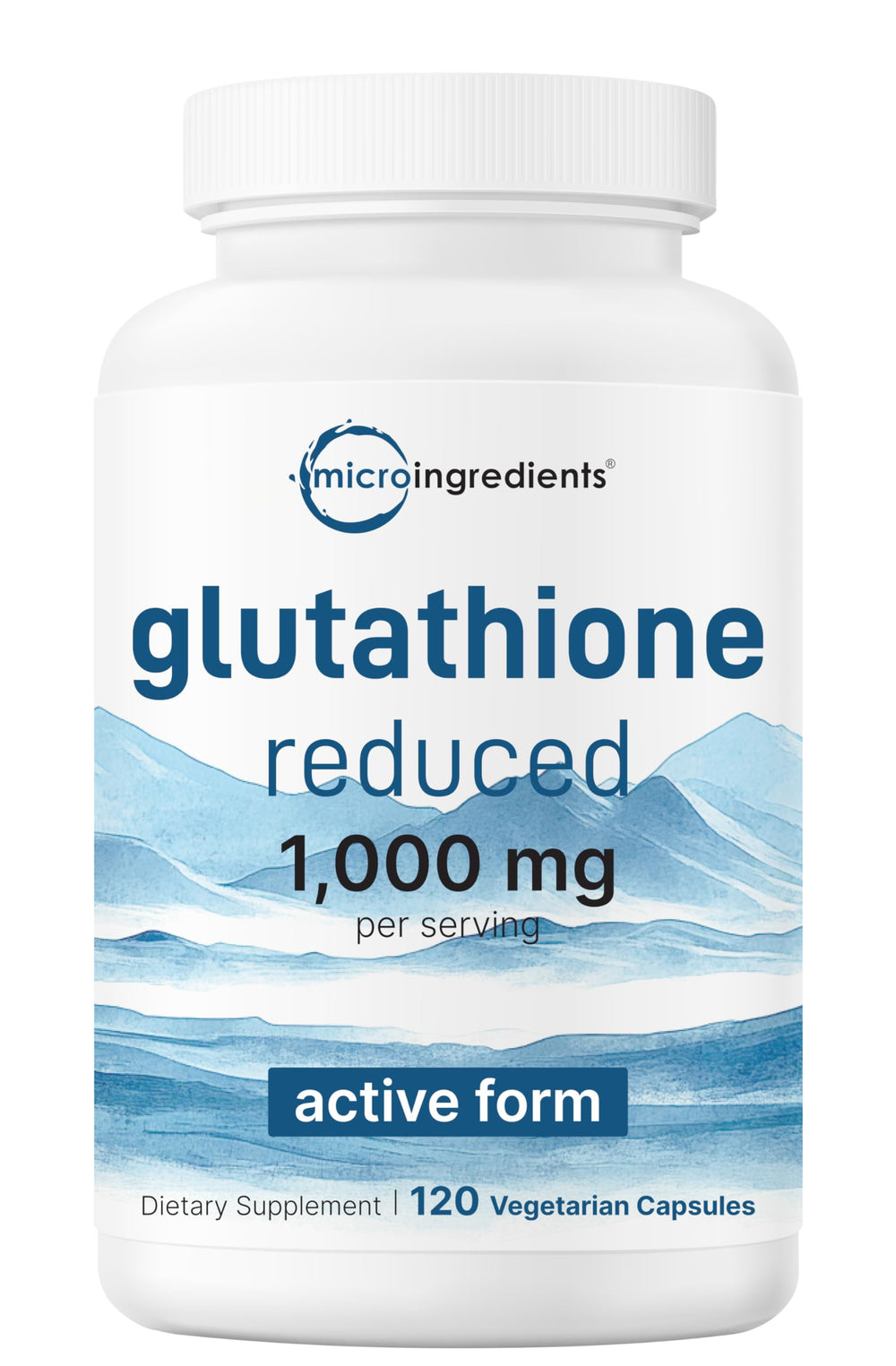 Micro Ingredients Glutathione bottle front – premium antioxidant support for daily wellness.