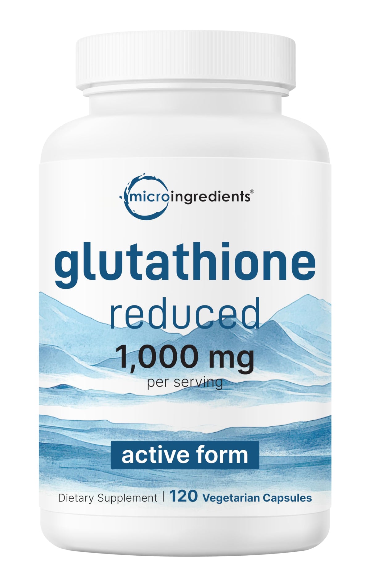 Micro Ingredients Glutathione bottle front – premium antioxidant support for daily wellness.