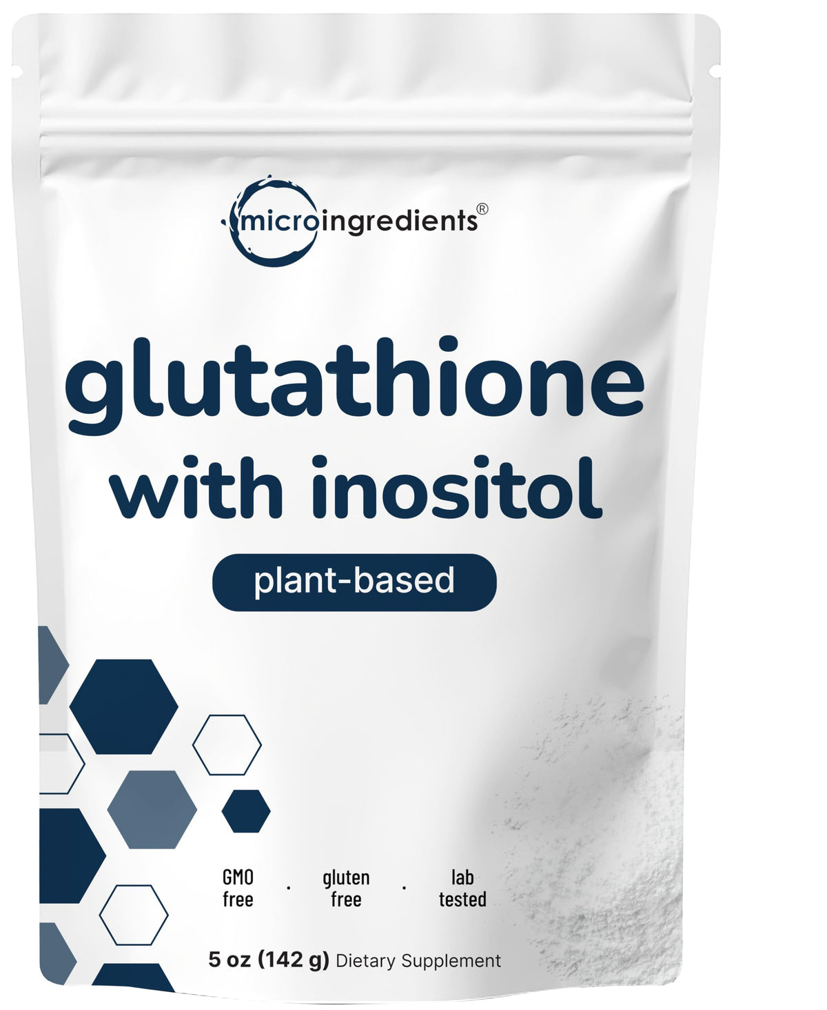 Micro Ingredients Glutathione with Inositol powder in a 5 oz jar for daily antioxidant support