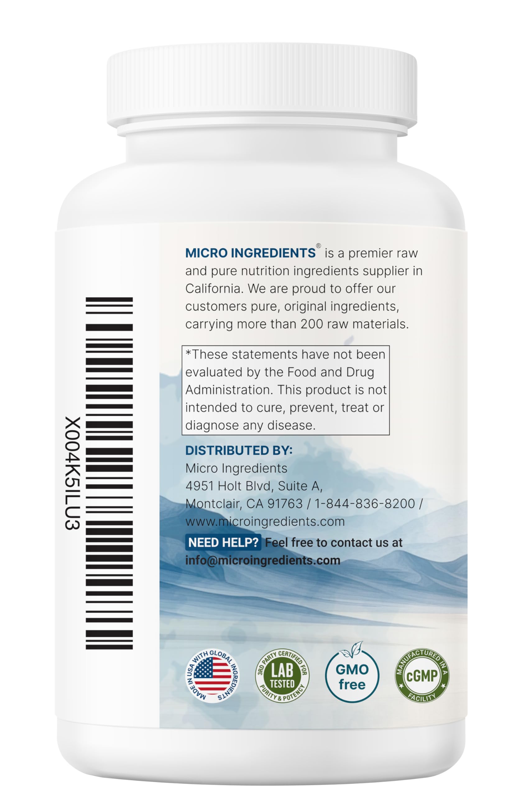 Glycine capsules travel pack from Micro Ingredients for on-the-go