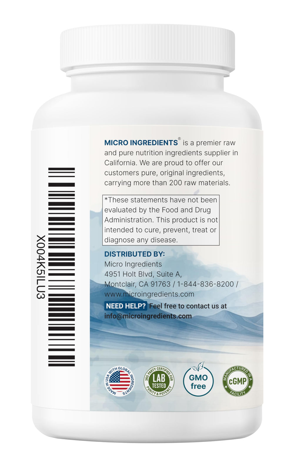 Glycine capsules travel pack from Micro Ingredients for on-the-go