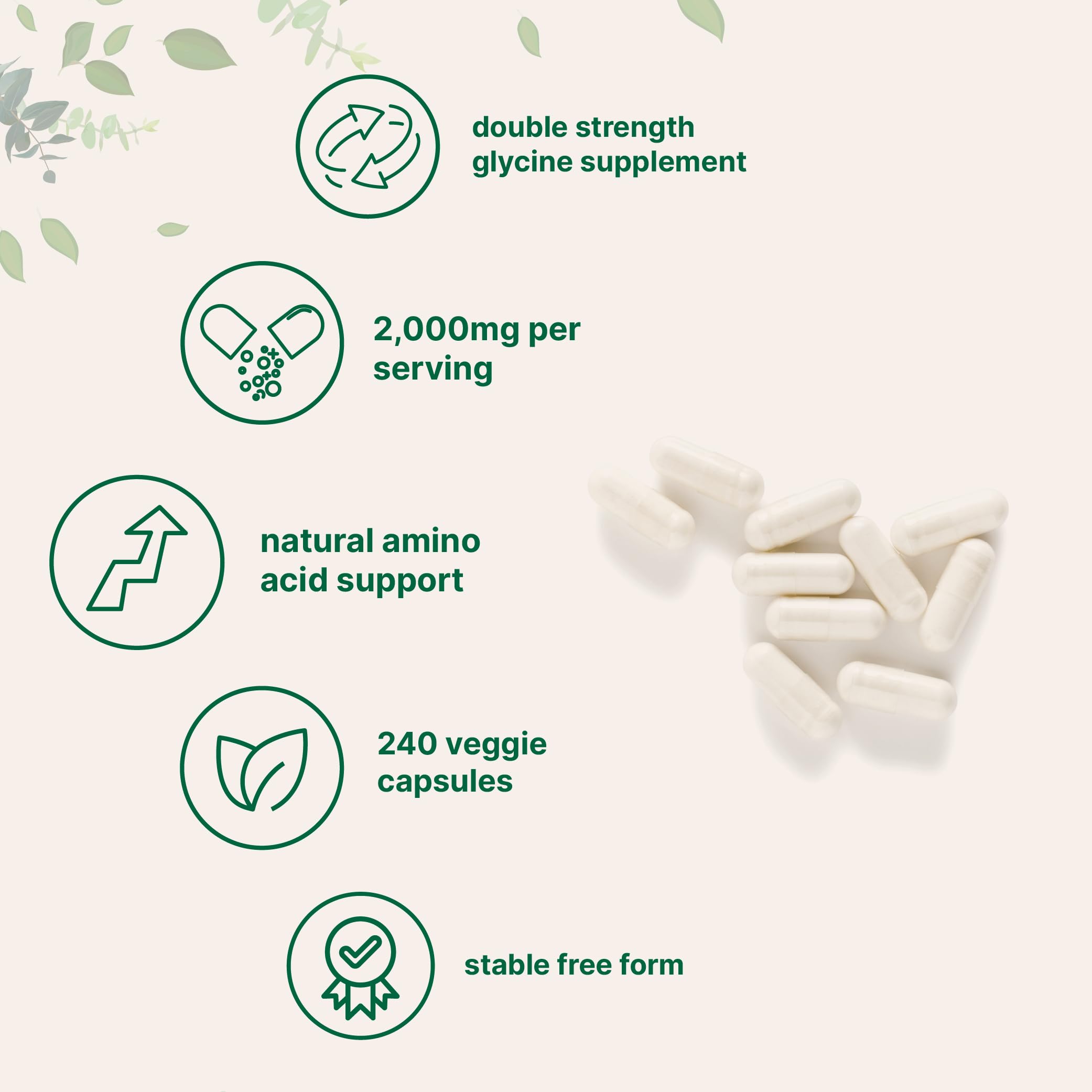 Micro Ingredients Glycine bottle highlights non-GMO and gluten-free badge
