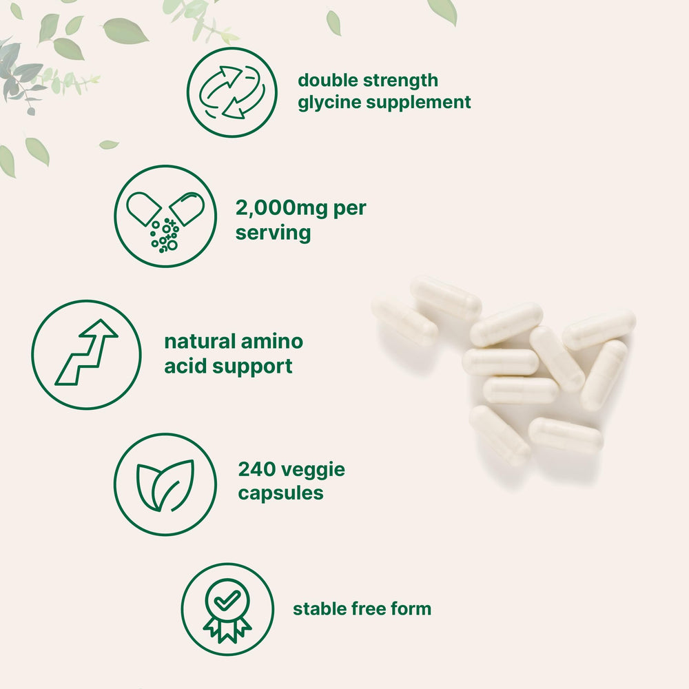 Micro Ingredients Glycine bottle highlights non-GMO and gluten-free badge