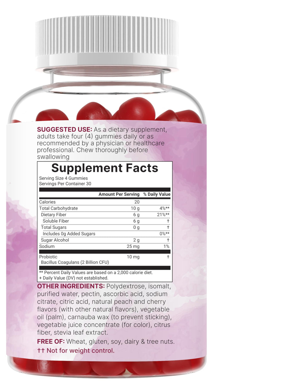 Gomitas Micro Ingredients con Bacillus Coagulans para probióticos en fibra.