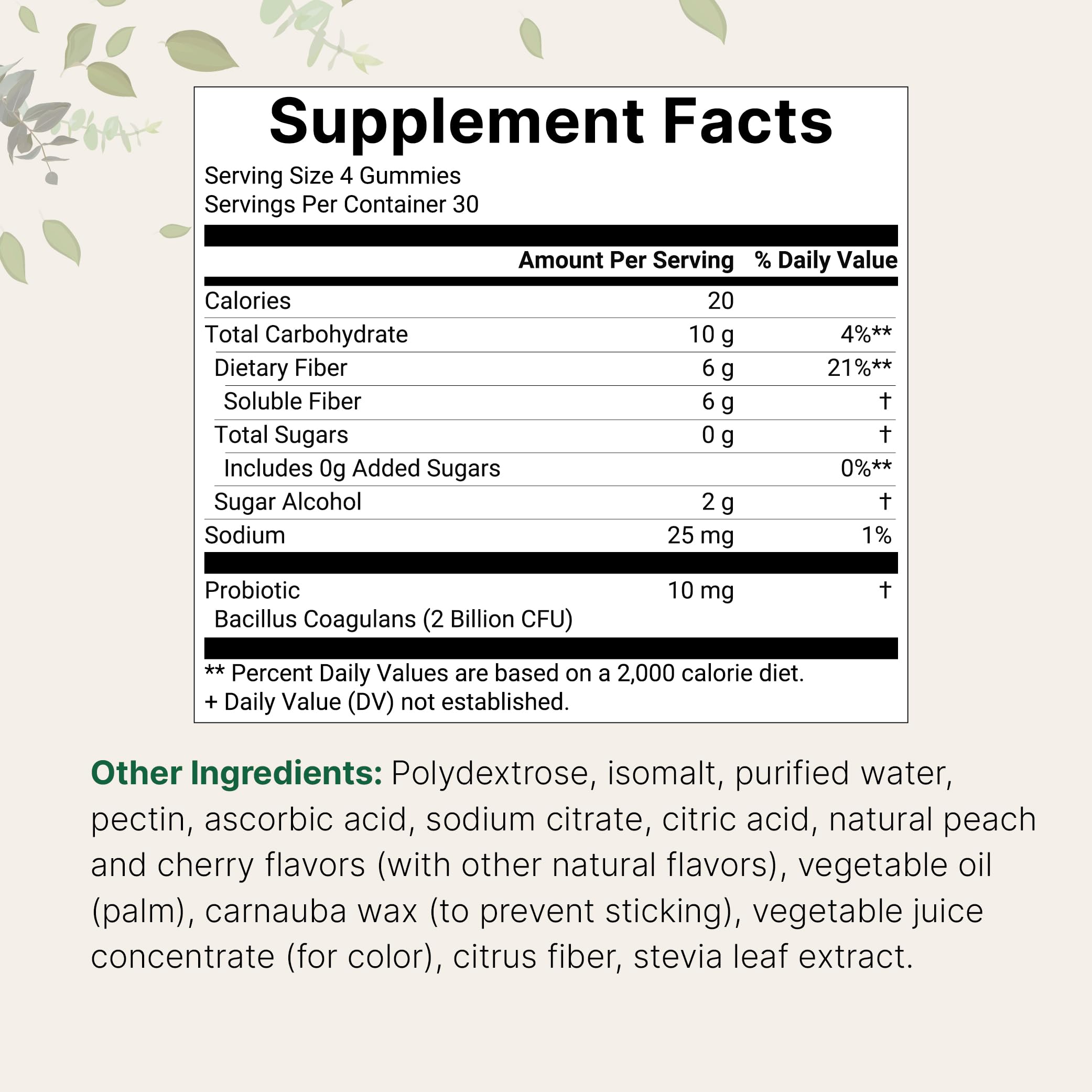 Gomitas sabor durazno-cereza de Micro Ingredients para snack sin azúcar.