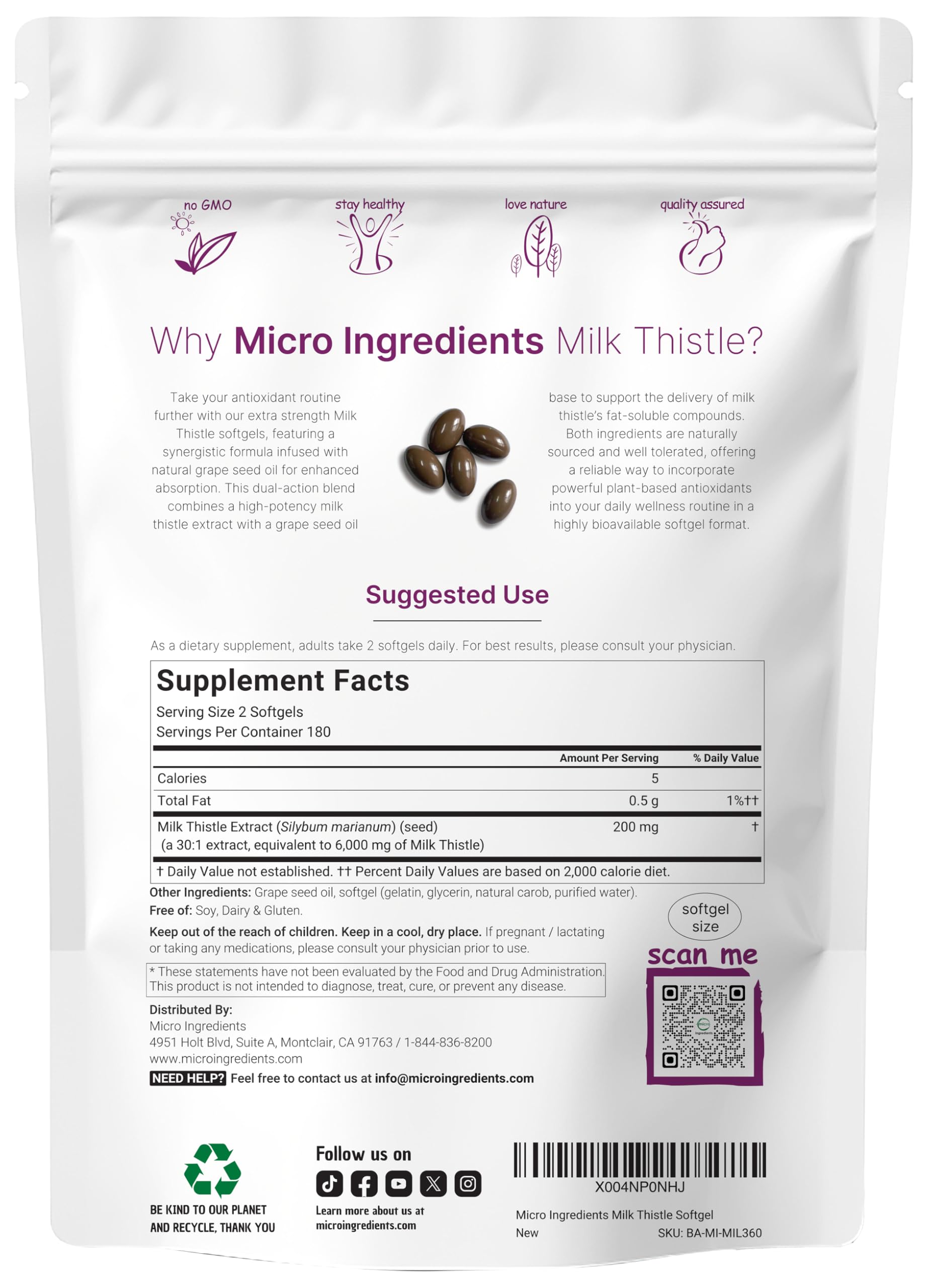 Micro Ingredients grape seed oil delivery enhances absorption in softgels.