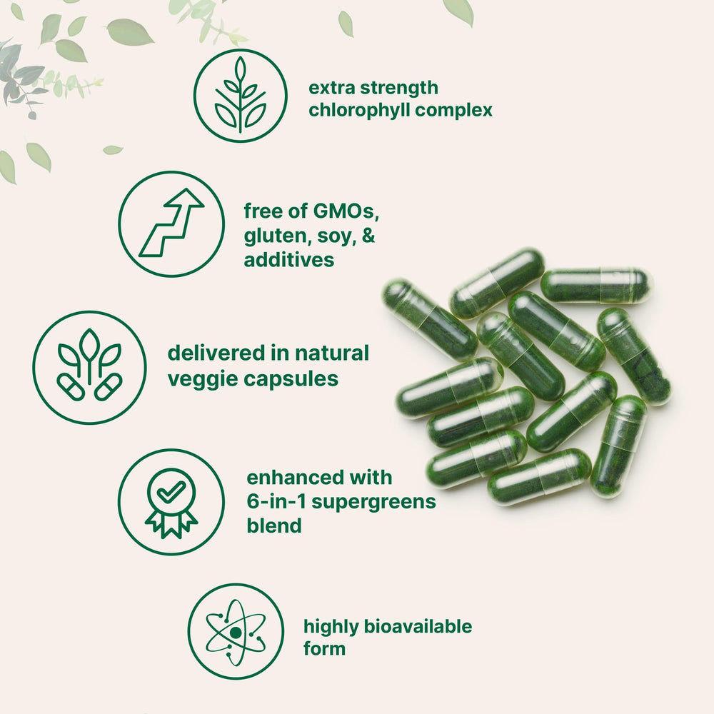 Micro Ingredients bottle featuring the green blend of parsley, moringa, spirulina, chlorella