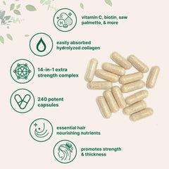Label of Micro Ingredients Hair Growth Vitamins highlighting non-GMO and allergen-free ingredients