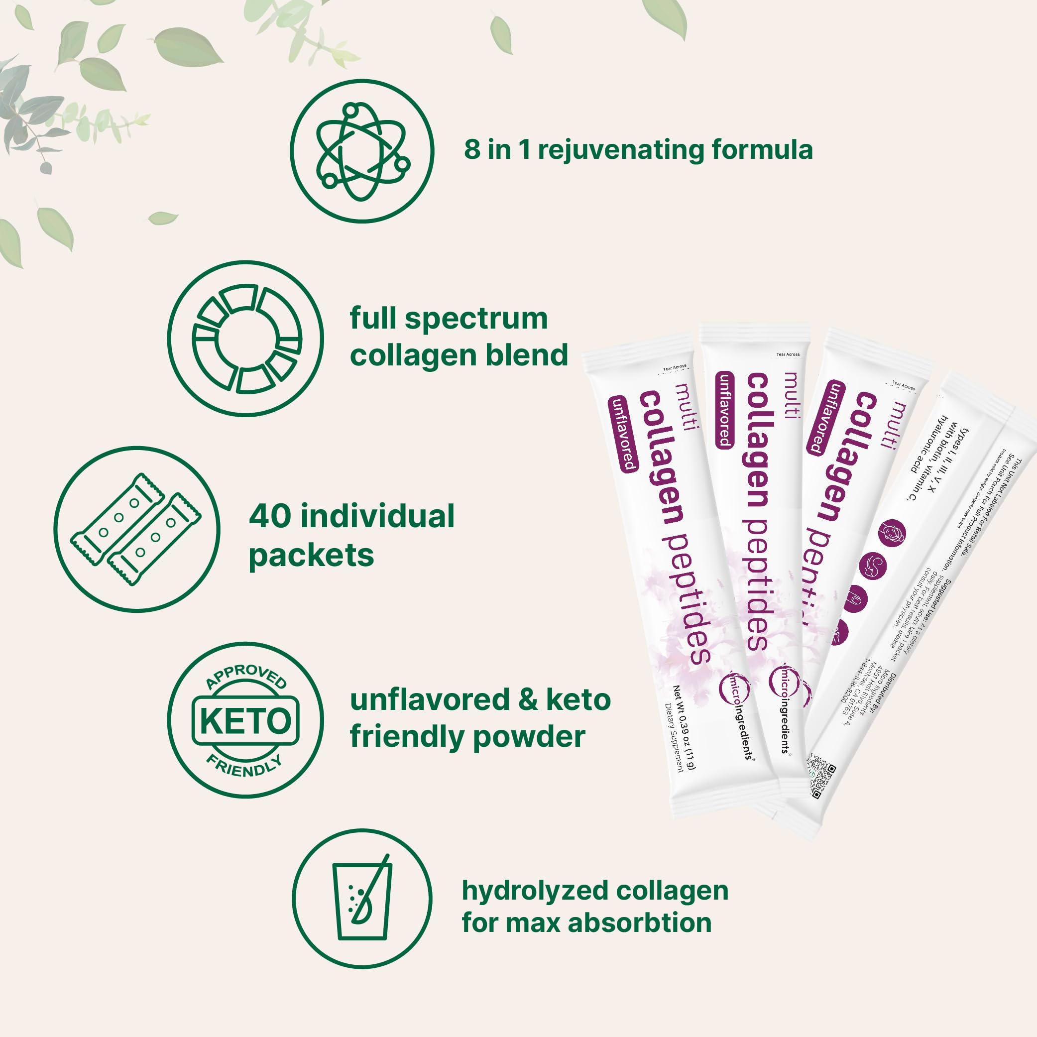 Micro Ingredients hyaluronic acid with vitamin C and biotin for hydration and glow.