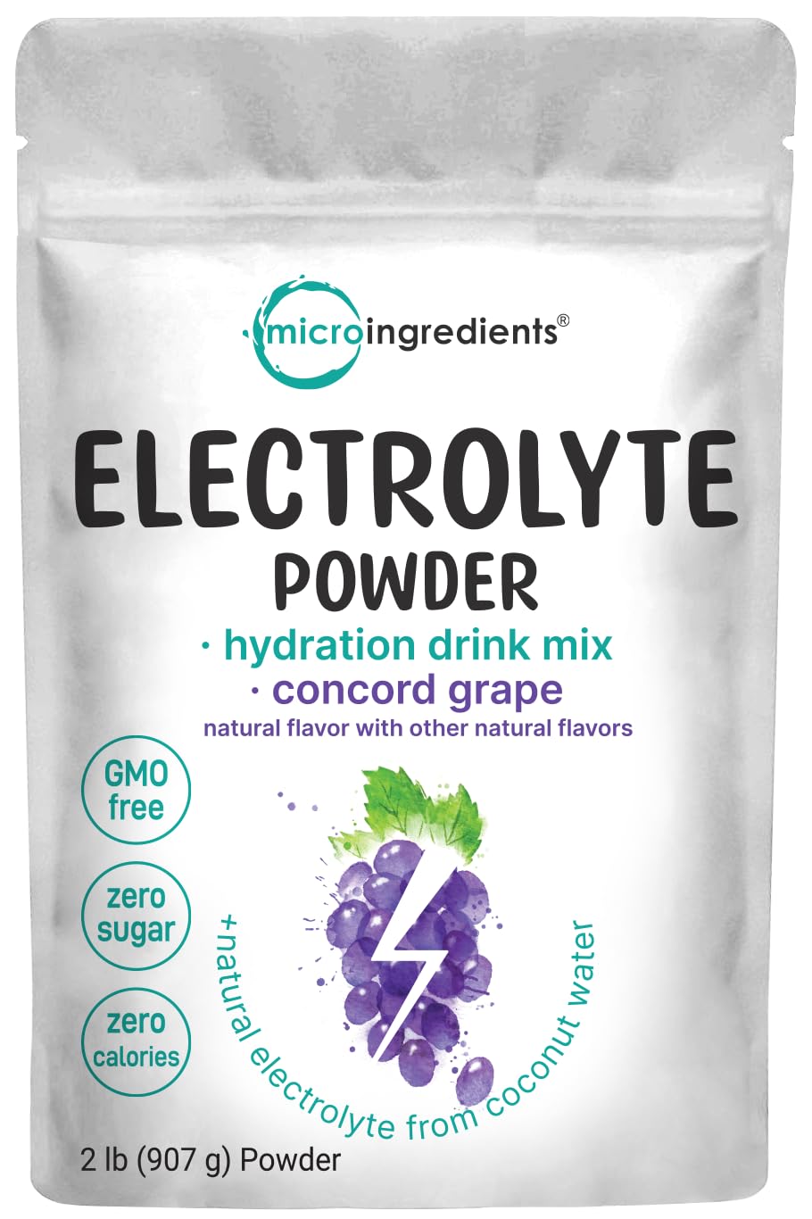 Micro Ingredients Hydration Electrolyte Powder Concord Grape tub for refreshing hydration
