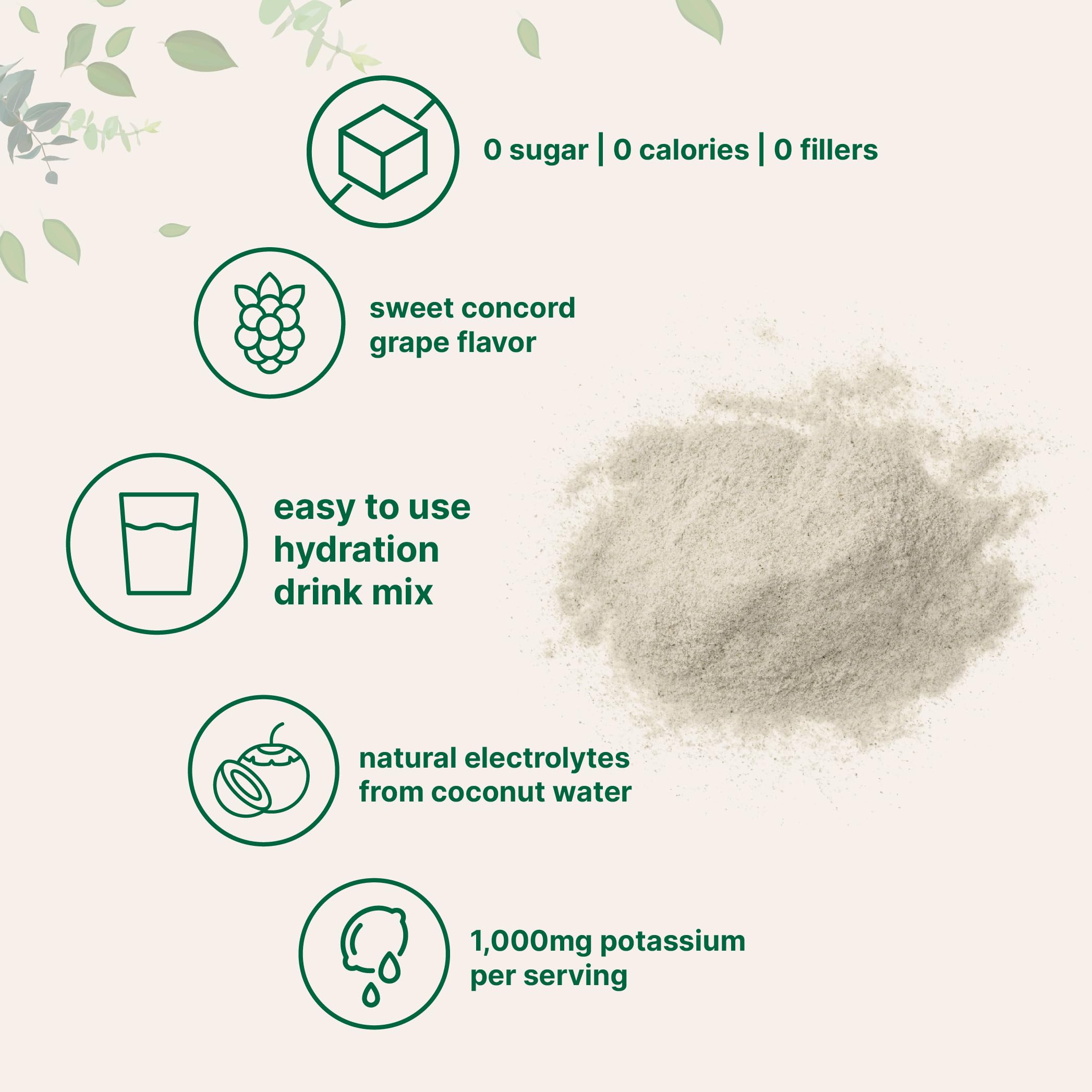Micro Ingredients Hydration Electrolyte Powder Concord Grape measuring scoop aids precise servings