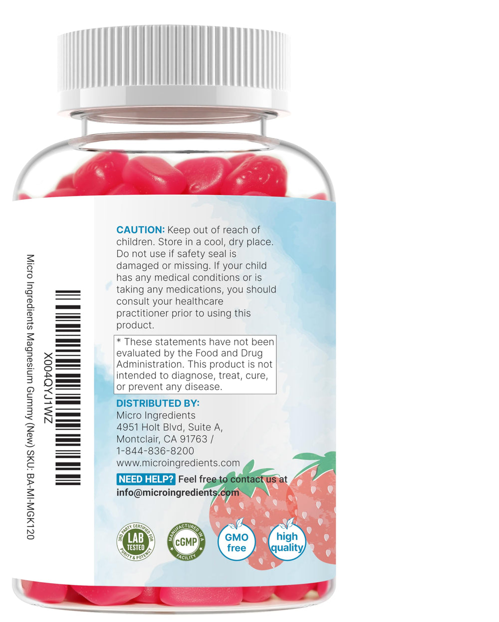 Micro Ingredients Kids Magnesium Gummies child-friendly packaging for easy access.