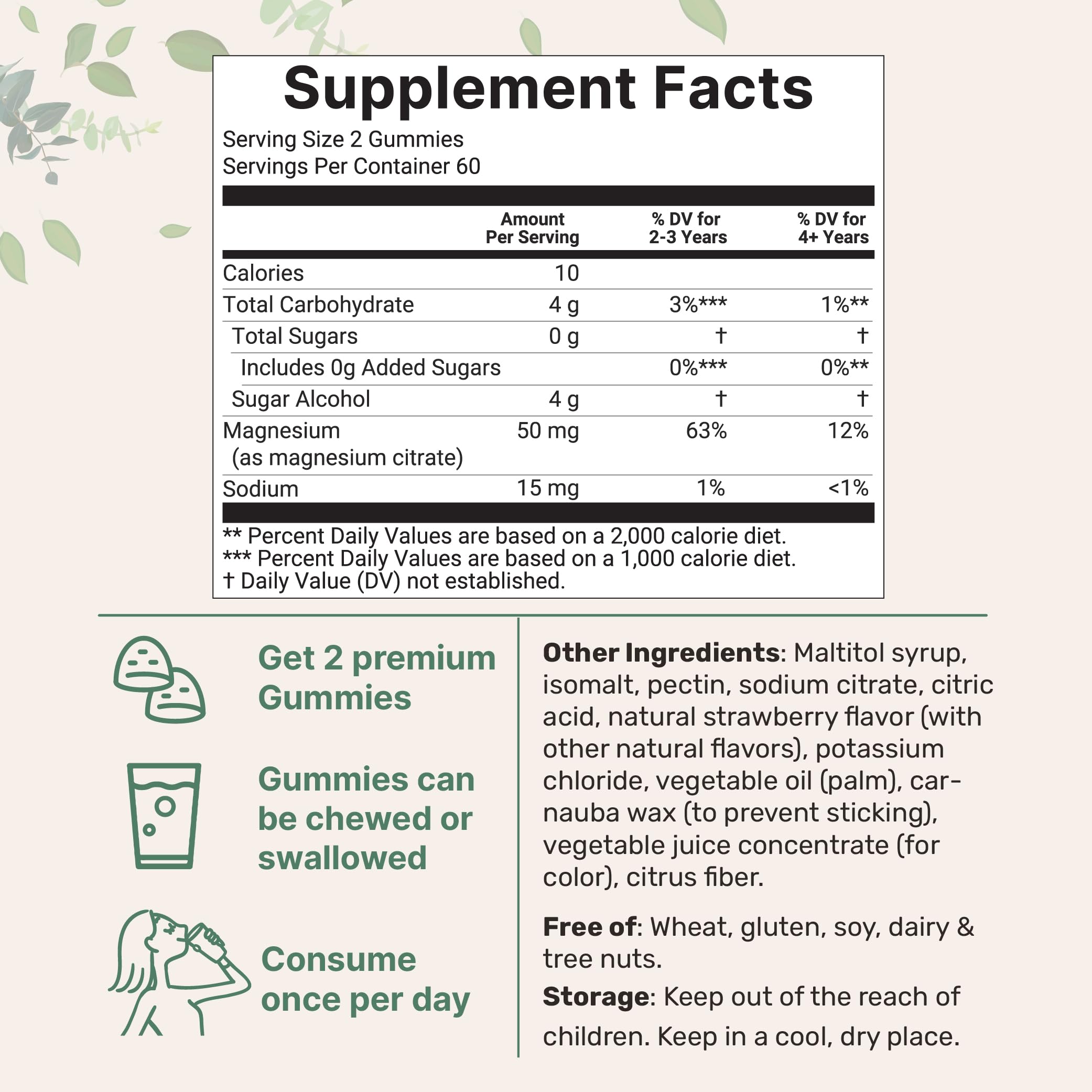 Micro Ingredients Kids Magnesium Gummies closeup showing strawberry flavor for kids.