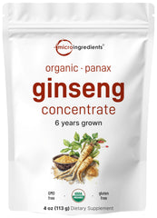Micro Ingredients Korean Ginseng bottle with 4 oz powder for daily energy support.
