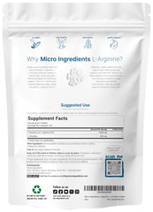 Micro Ingredients bottle features L-Arginine and L-Citrulline for nitric oxide support.