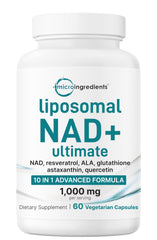 Micro Ingredients Liposomal NAD+ Ultimate bottle for a simple daily wellness routine.