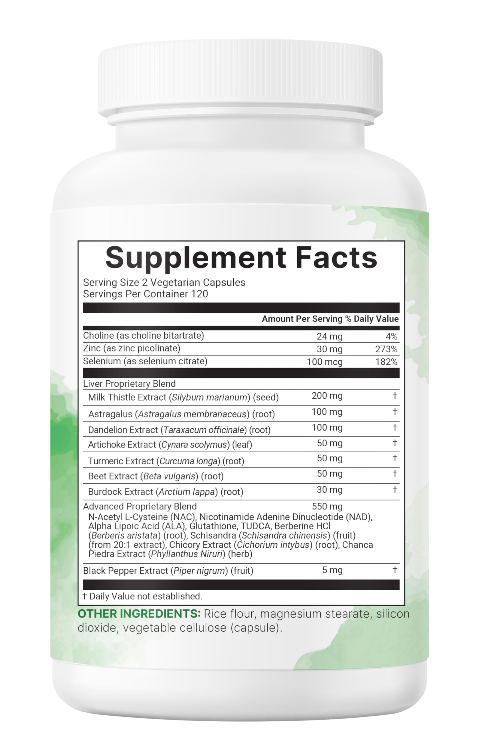 Ingredient panel highlights key botanicals in Liver Advanced+